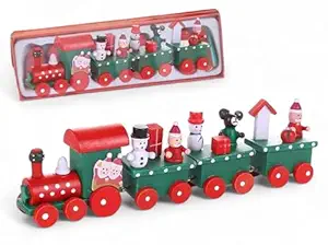 TERA 13 Wooden Xmas Train with Snowman